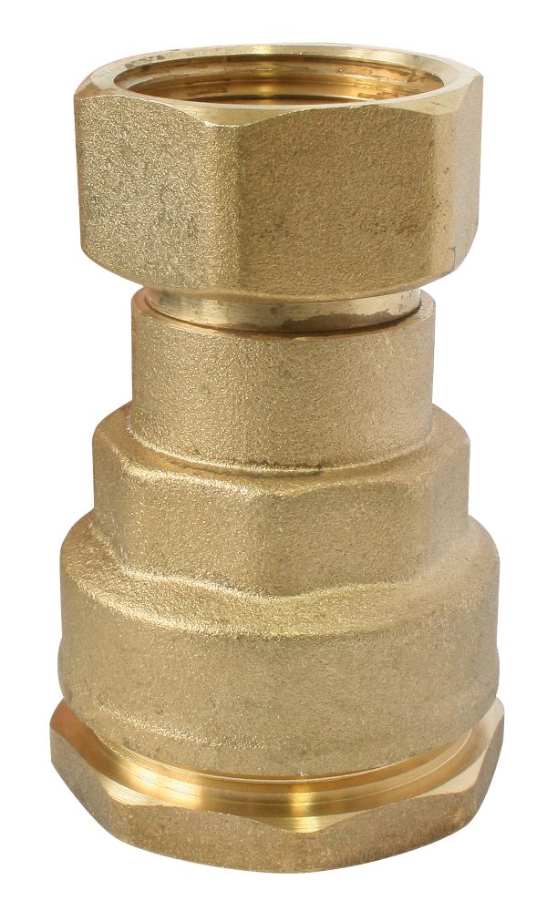 Raccord droit à écrou tournant femelle laiton pour tube PE à visser SUMO 25mm x 26/34 - 1" Pronorm