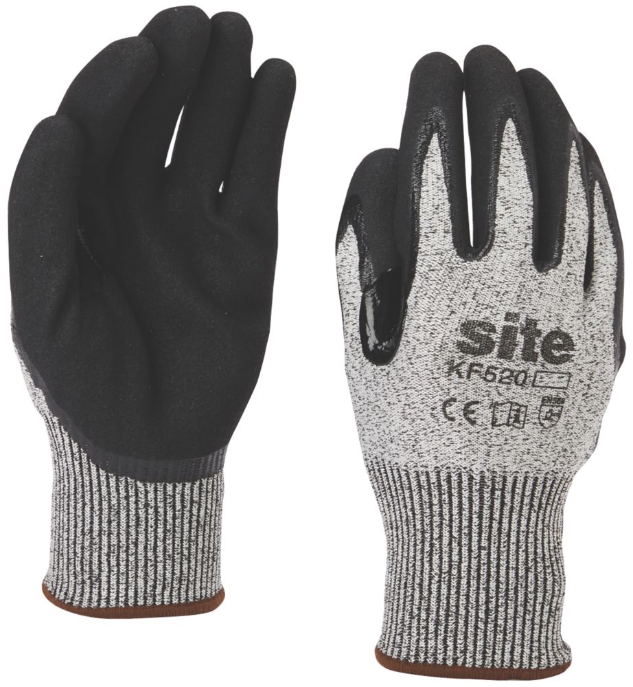 Gants de travail anti-coupure Site KF520 gris / noirs taille XL