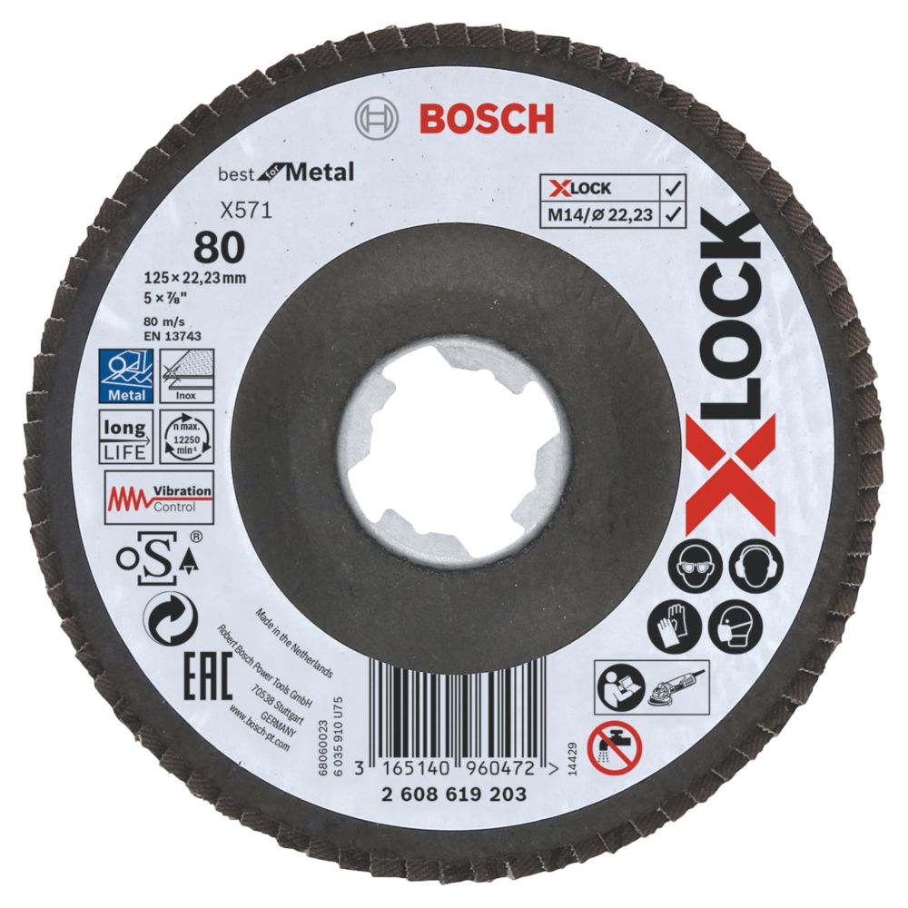 Disque à lamelles 125mm grain 80 X-Lock Bosch
