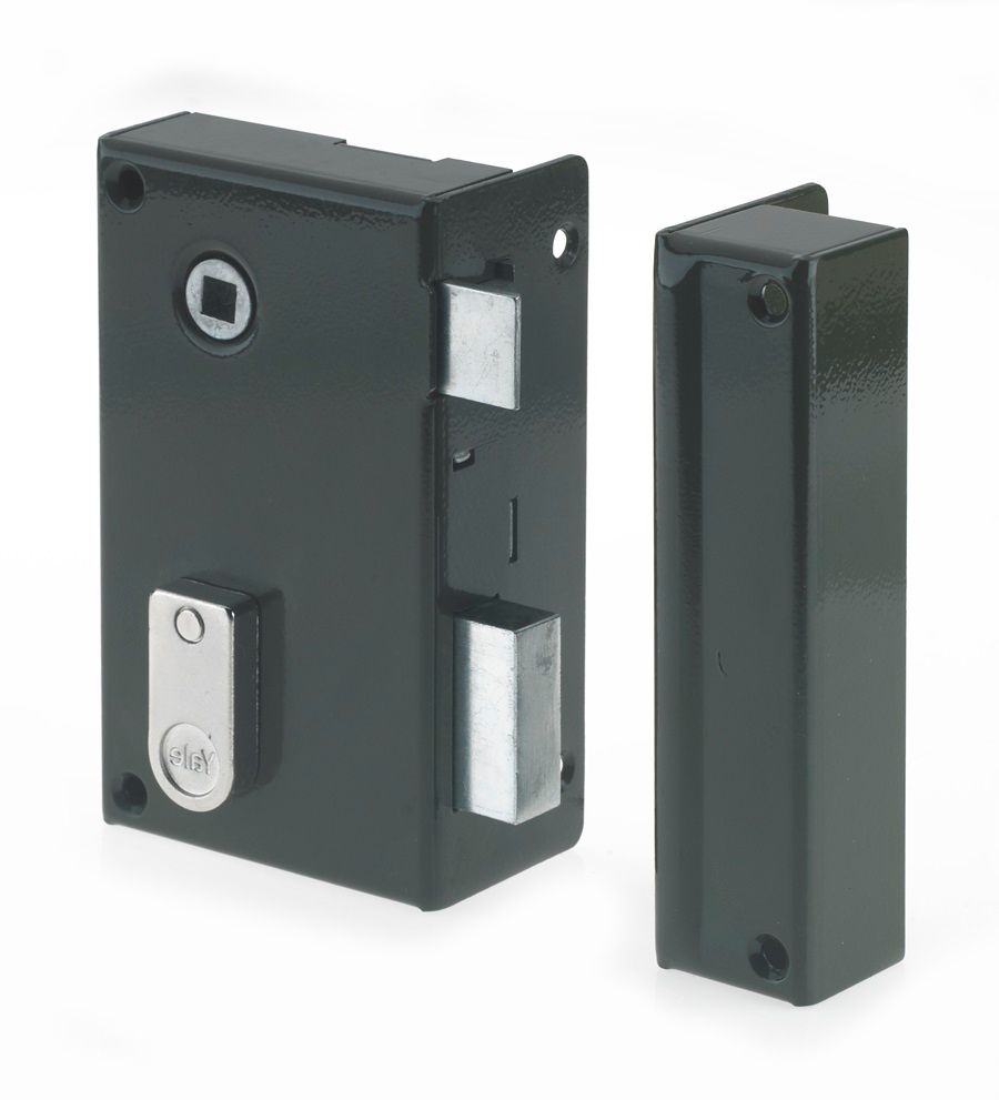 Serrure en applique monopoint  verticale Yale, pêne dormant demi-tour, à fouillot droite