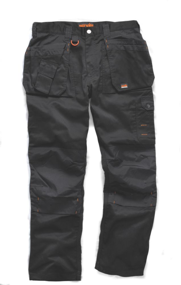 Pantalon de travail Scruffs, noir, taille 36, longueur 76 cm