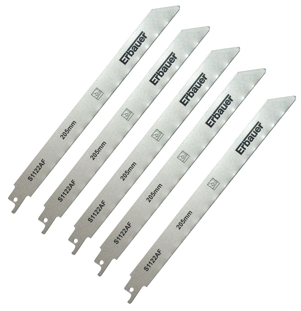 Lot de 5 lames pour scie sabre 205mm S1122AF Erbauer