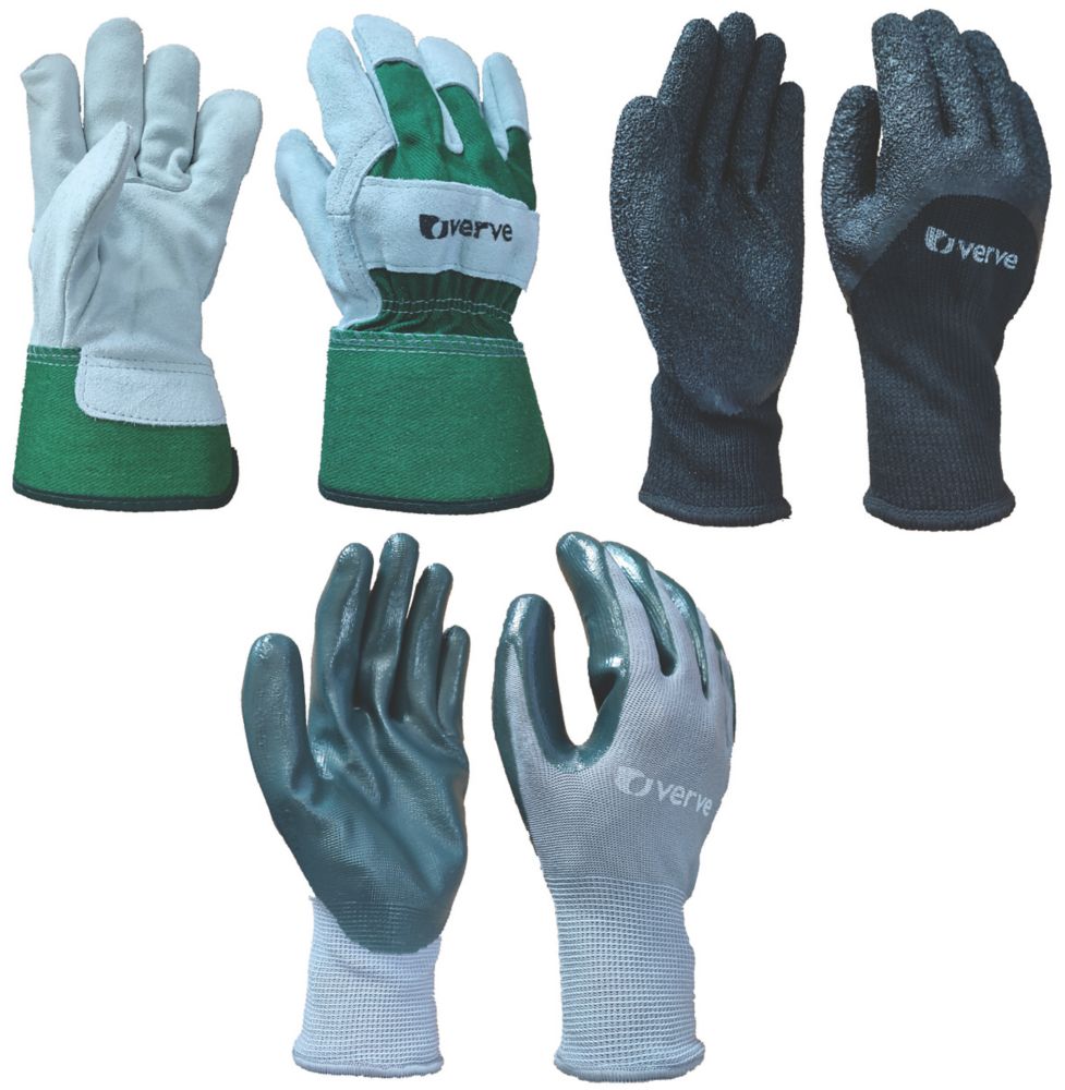 Lot de 3 paires de gants de jardinage Verve, taille L