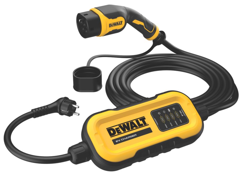 Chargeur portable pour véhicule électrique DEWALT type 2 mode 2 de 7m, 16A 3,7kW