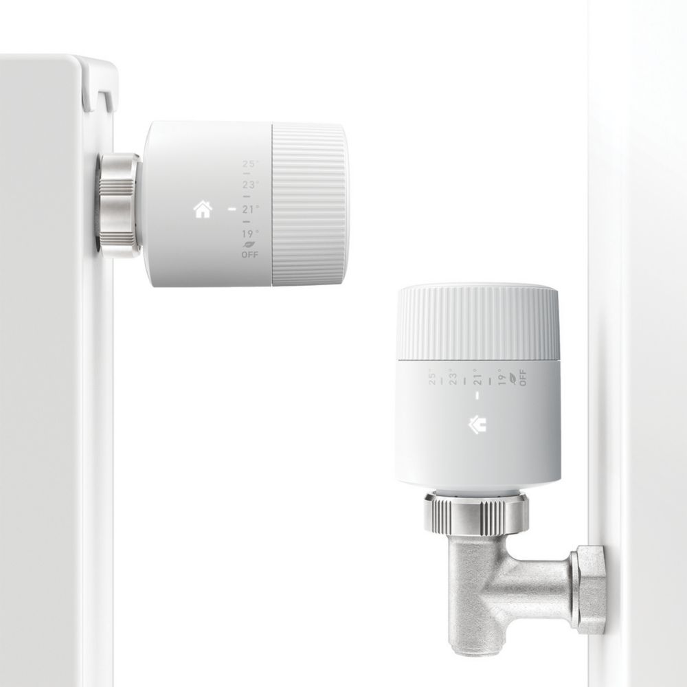 Kit de démarrage de thermostat à eau chaude et chauffage sans fil Tado V3+  avec 2 têtes, blanc, Smart Home