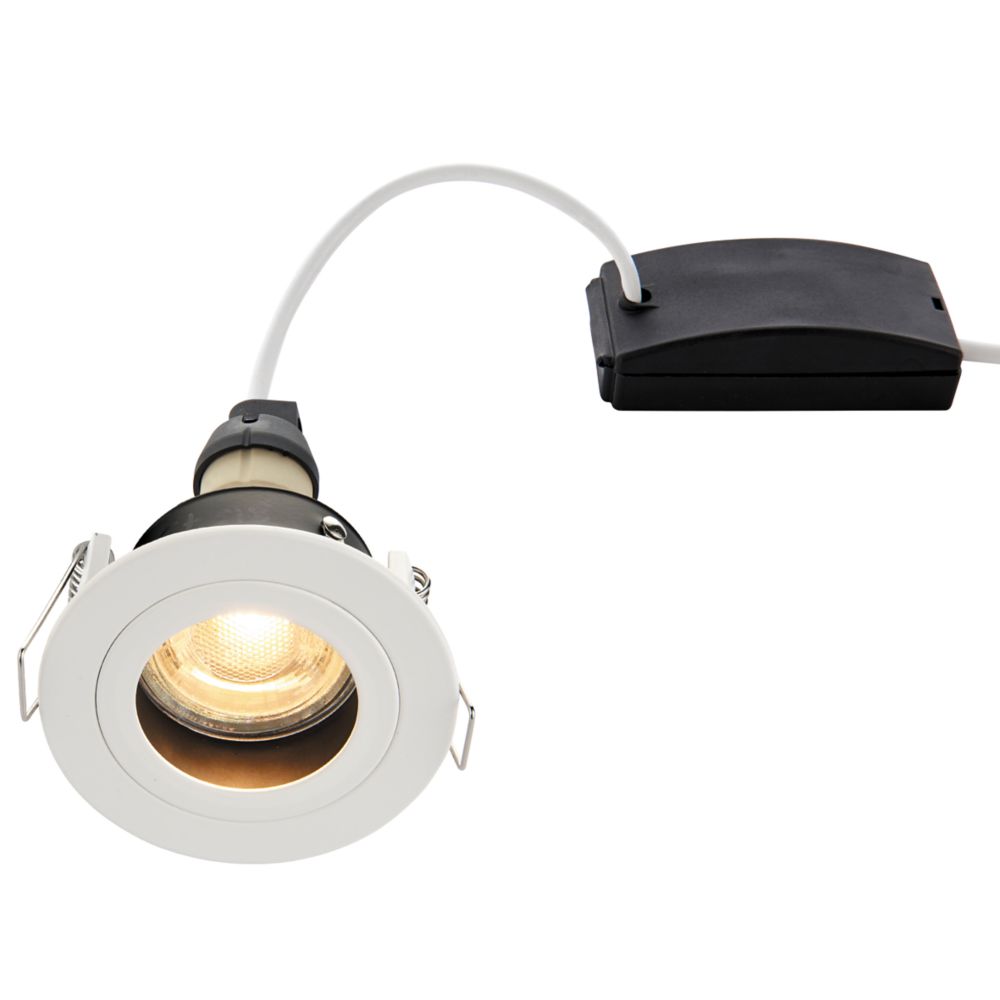 Spot à  encastrer anti-reflet fixe blanc GU10 LAP Cast Baffle 50W IP20