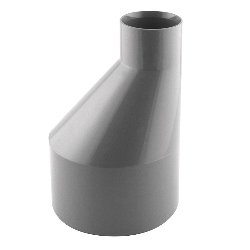 Réduction excentrée PVC NF mâle/femelle 80/50mm à coller gris Fitt