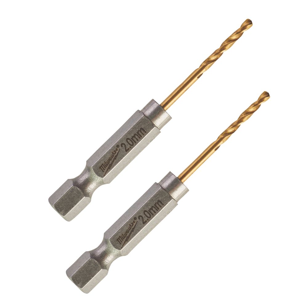Lot de 2 forets à métaux à queue hexagonale Milwaukee SWave 2mm x 59mm