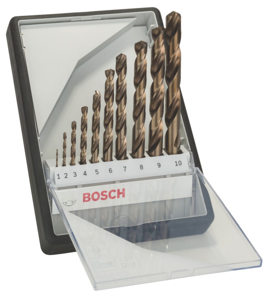 Coffret de 10 forets HSS à queue droite X-Pro Bosch 