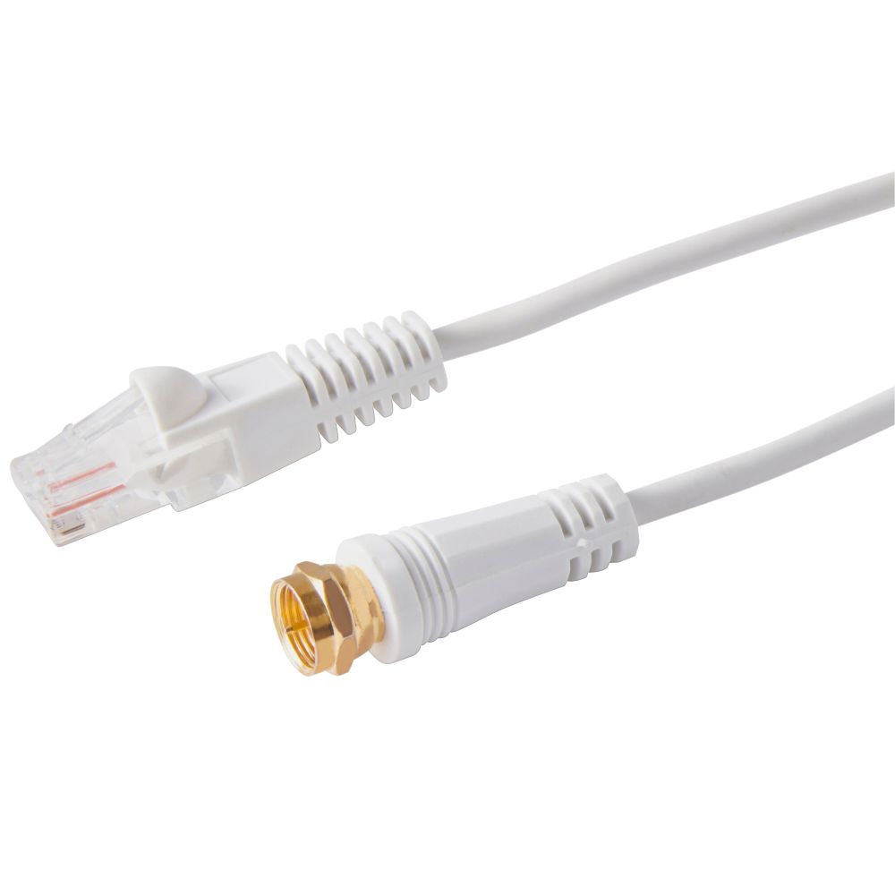 Câble audio et vidéo RJ45 vers type F (mâle), 2m Câbles et fils