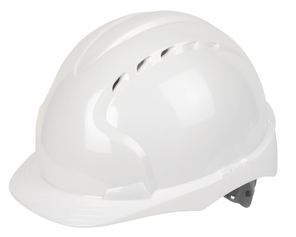 Casque de sécurité ventilé réglable par glissement JSP EVO3 Comfort Plus blanc