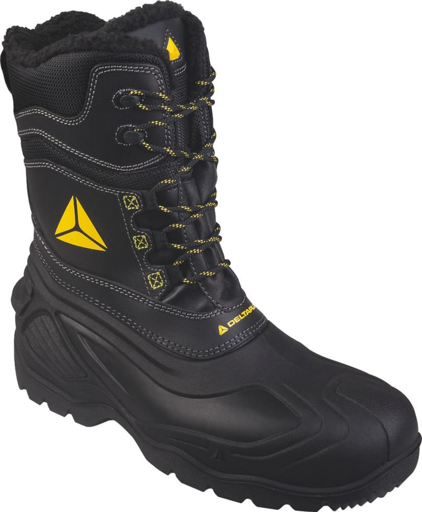 Chaussures de sécurité montantes sans métal SB Delta Plus Eskimo noires / jaunes pointure 47   
