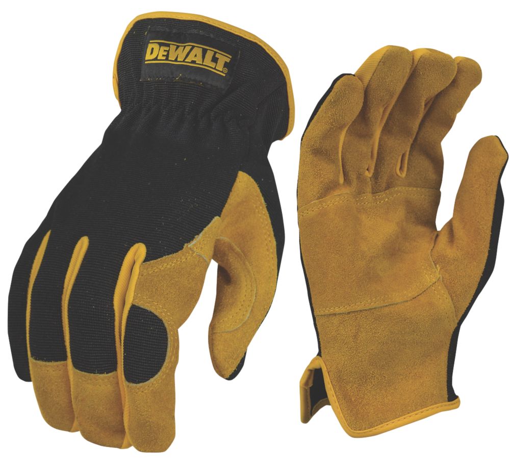 Gants de manutention en cuir DeWalt DPG216L noir/jaune taille L