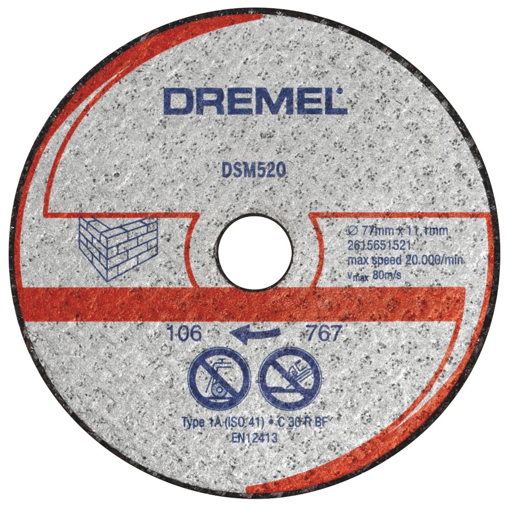 Disque à tronçonner mini scie béton/pierre 77 mm x 2 x 11,1 mm DSM520 Dremel  