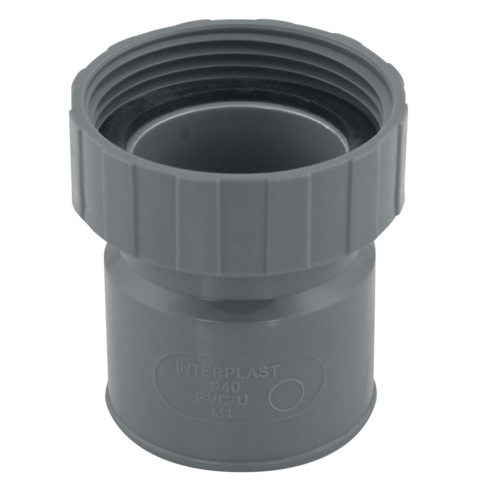 Raccord sortie d'évier PVC 40mm à coller gris Fitt