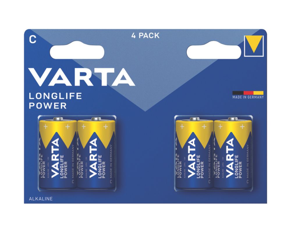 4 piles alcalines Varta Longlife Power C