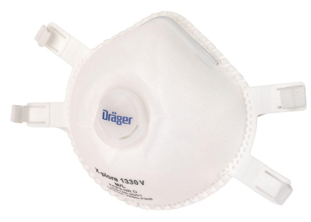 Masques antipoussière à soupape à cloche Draeger X-Plore 1330V P3, lot de 5