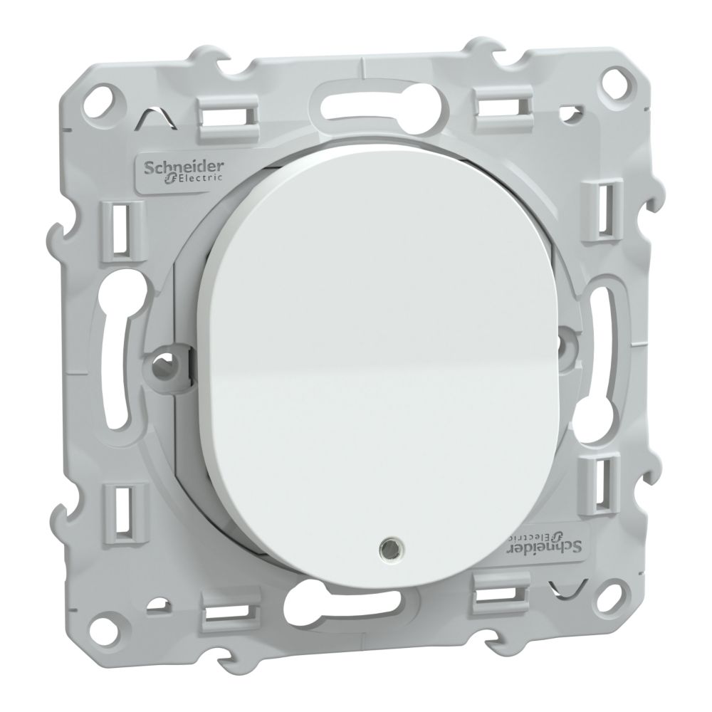 Poussoir lumineux 1 poste Ovalis Blanc Schneider