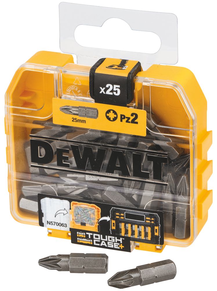 Coffret d'embouts de visseuse PZ DeWalt PZ2 x 25mm, lot de 25