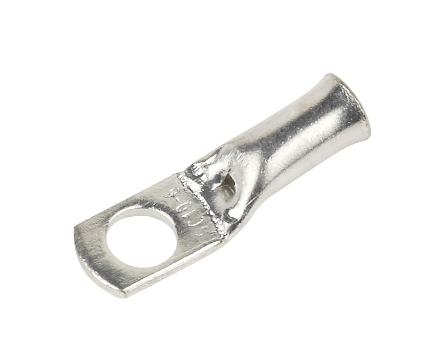 Cosse tubulaire en cuivre avec anneau de 6mm métallique non isolé, lot de 10