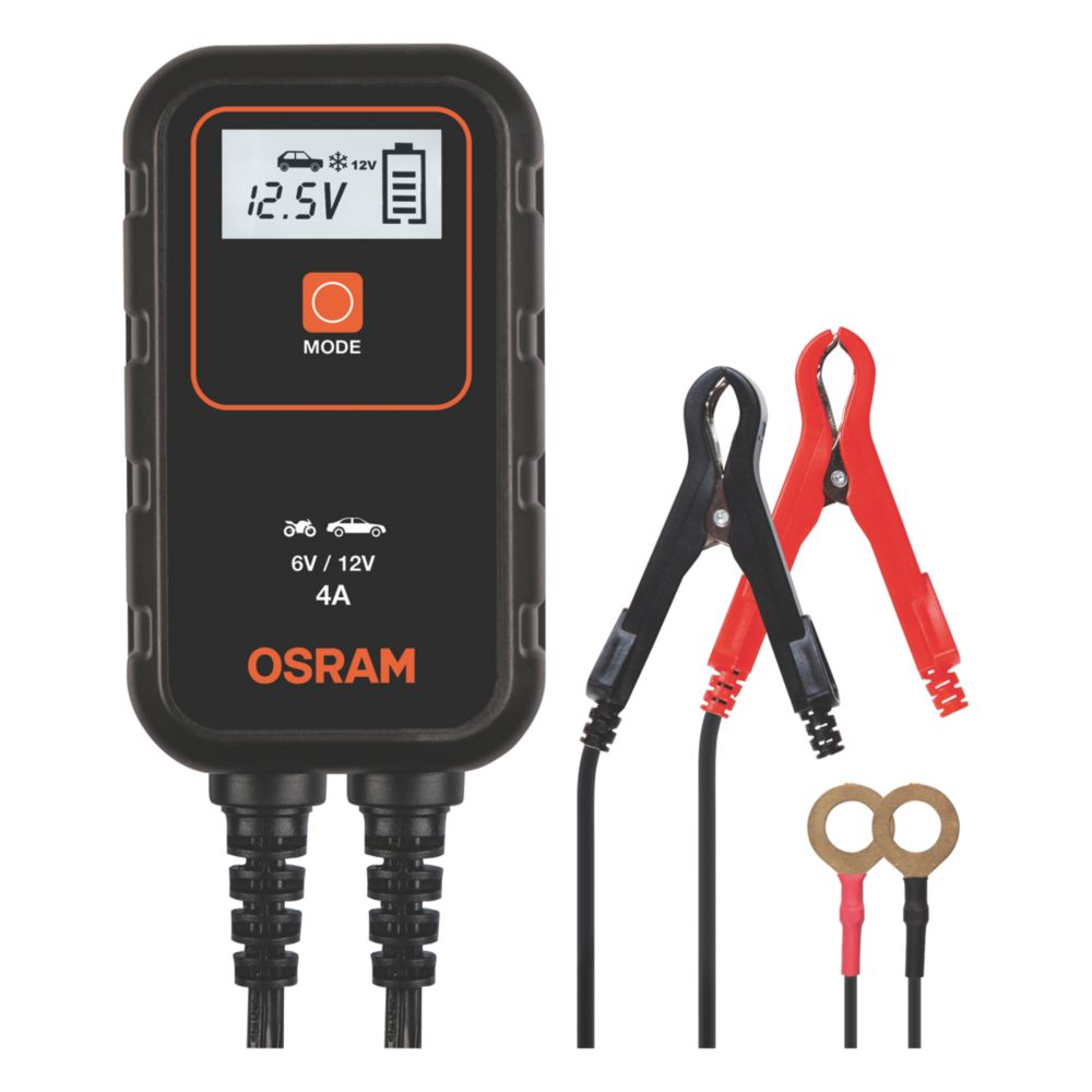 Chargeur de batterie intelligent Osram OEBCS904 4A et mainteneur de charge 6/12V