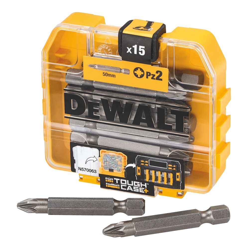 Coffret embouts de vissage PZ2 50 mm DeWalt Extreme, 15 pièces