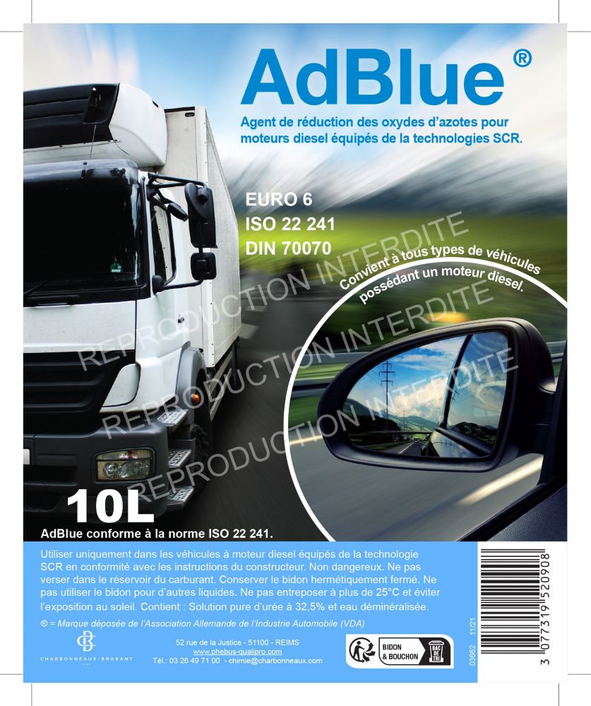 AdBlue 10L, Additif moteur