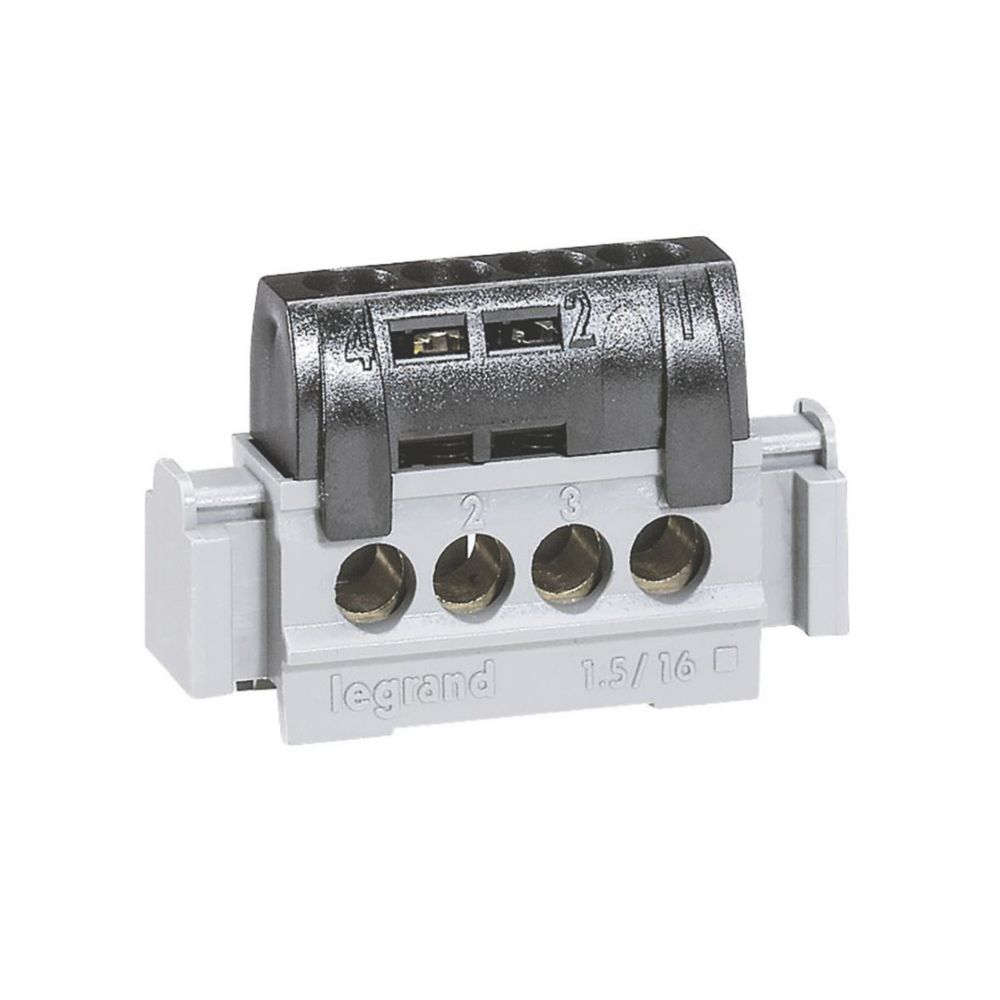 Bornier de phase à 4 bornes Legrand 76A 1+N 1 pièce