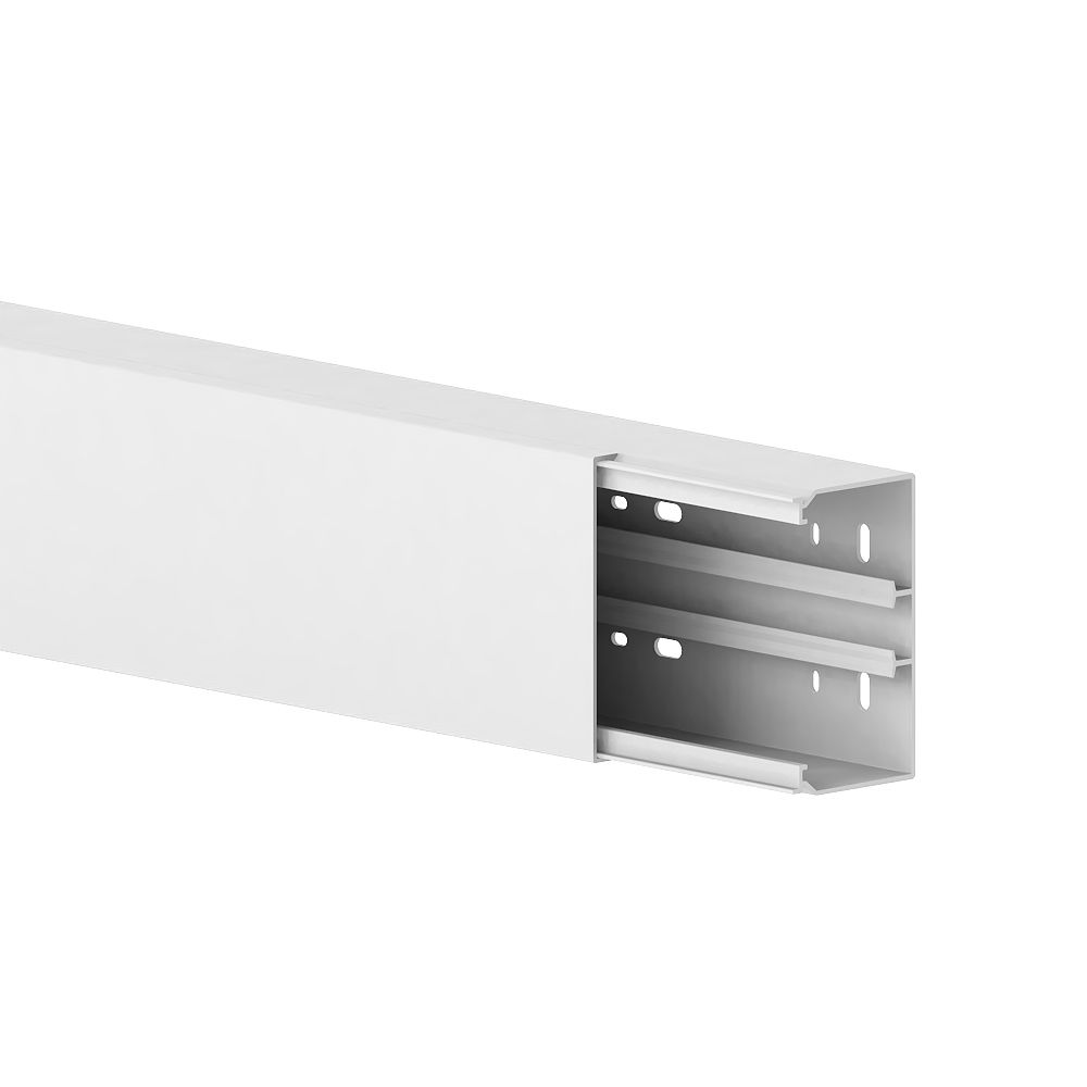 Goulotte blanche en plastique GGK 110mm x 62mm x 1,25m, lot de 2