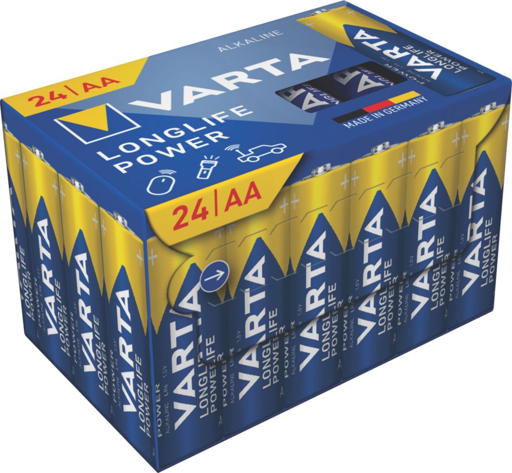 Pack de 24 piles alcalines Varta Longlife Power AA, 1,5V