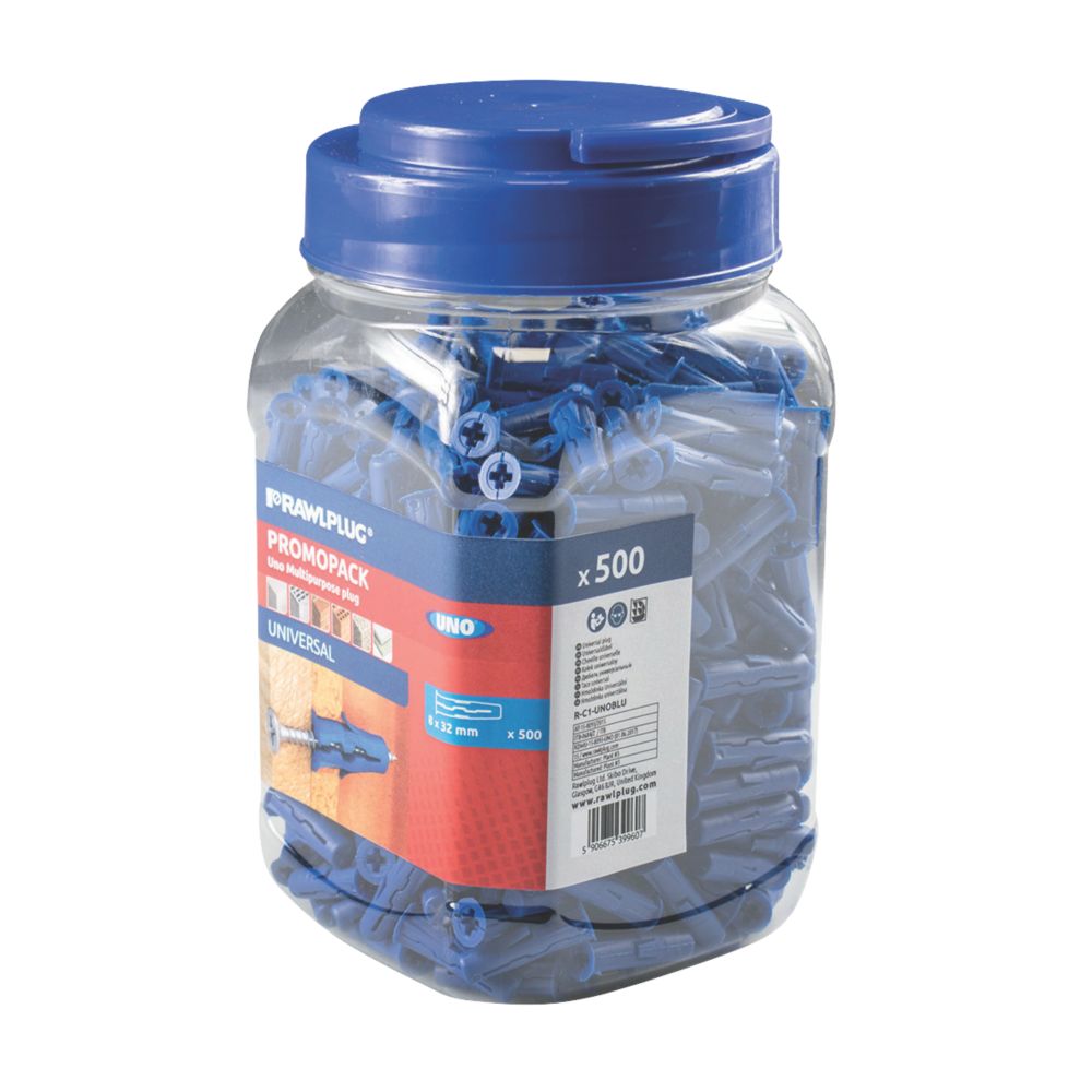 Lot de 500 chevilles Rawlplug Uno 8 x 32mm