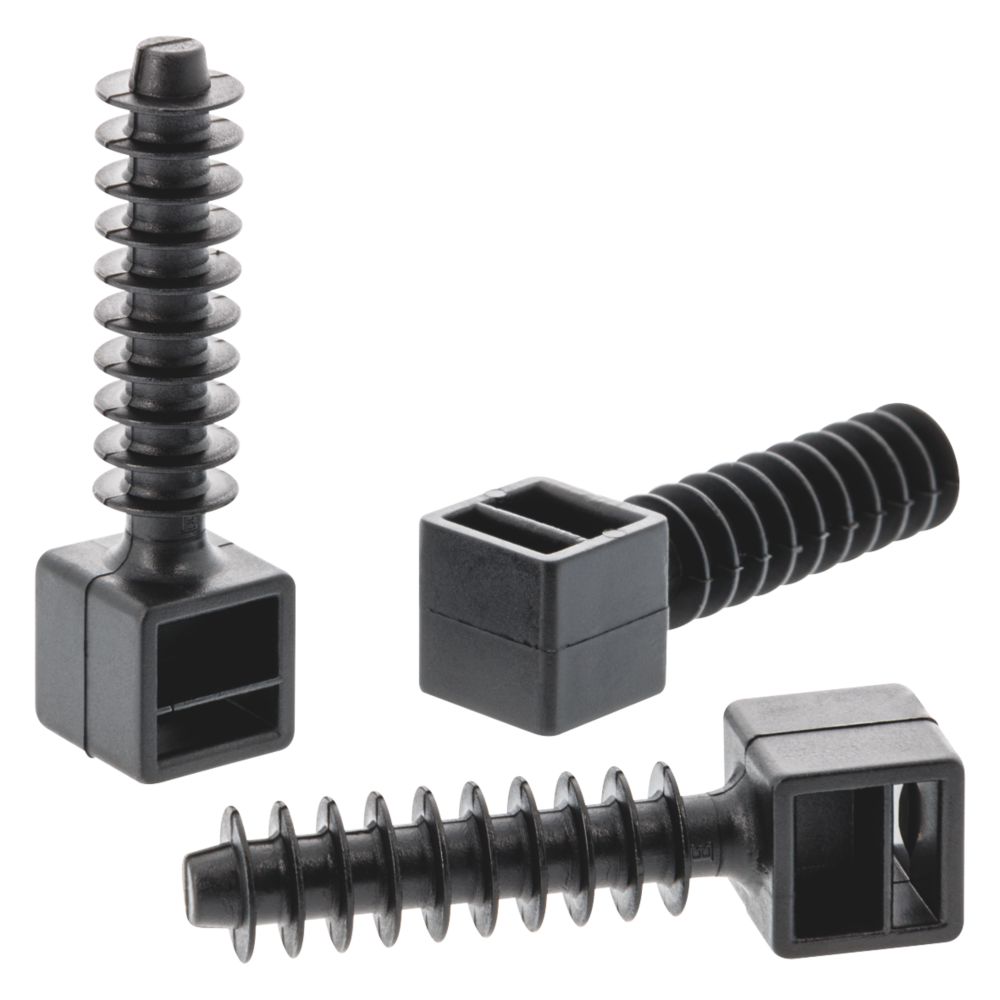 Bases de serrage entretoises murales à goujon Klauke noires 37mm x 13mm, lot de 100