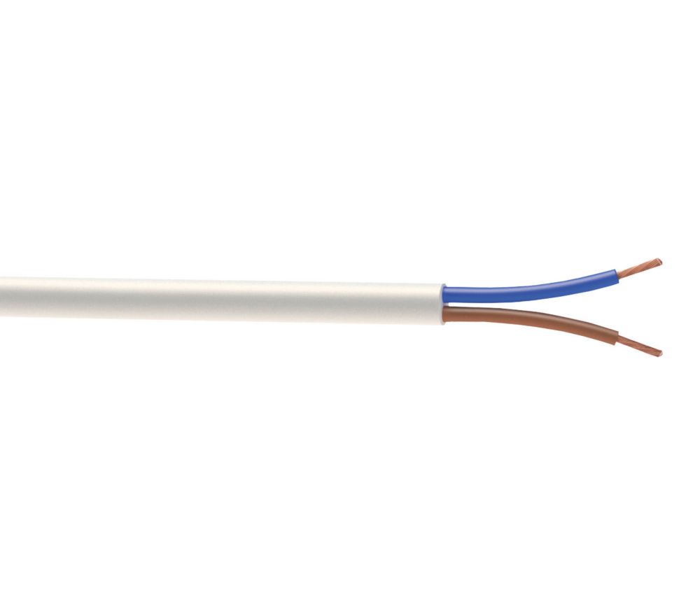 Câble électrique souple HO5VV-F 2x1,5 mm² 50m blanc