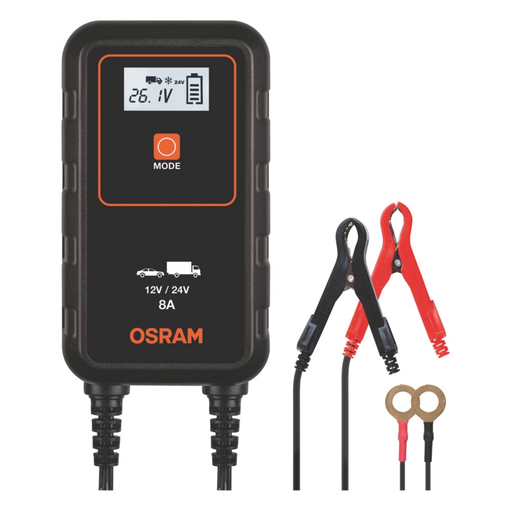 Chargeur de batterie intelligent Osram OEBCS908 8A et mainteneur de charge 12/24V