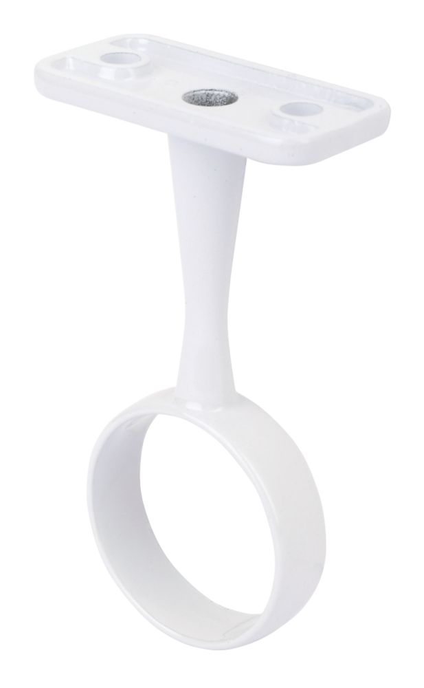 Lot de 2 Supports tringle de Penderie Rond Blanc