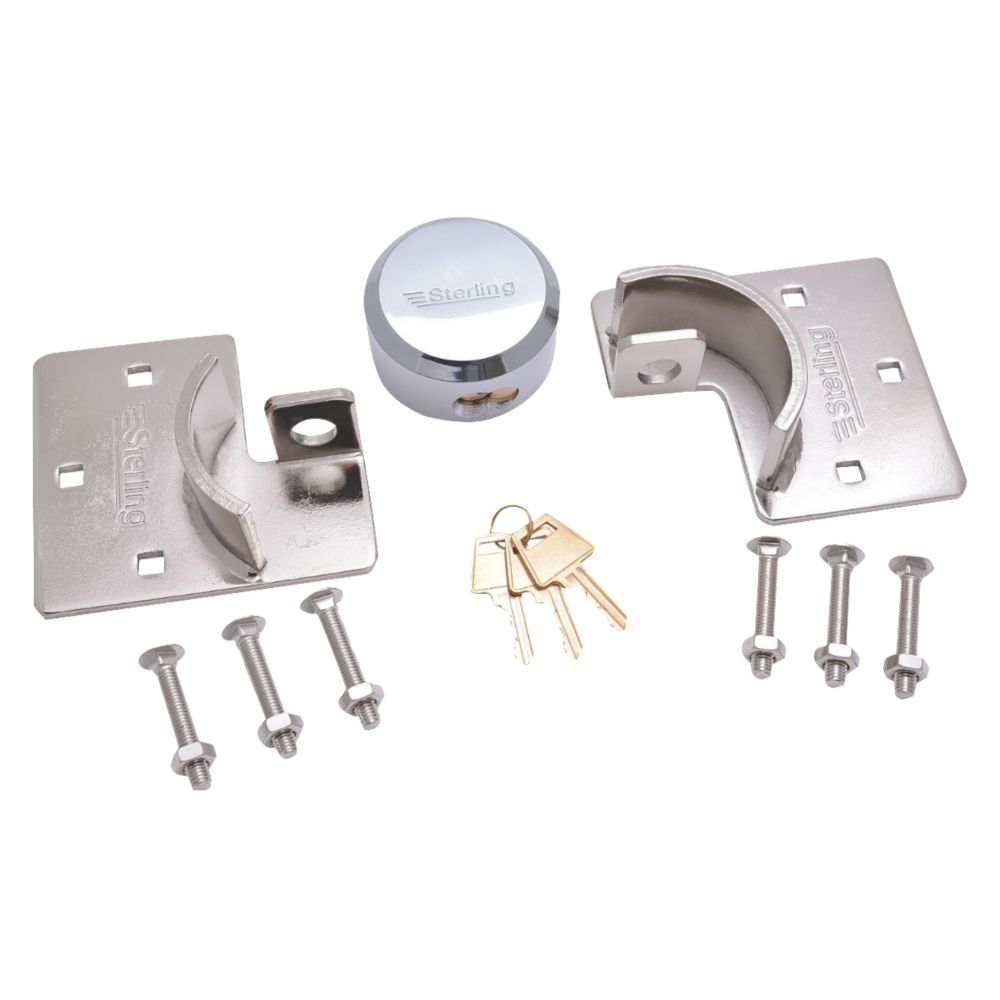 Antivol rond pour camionnette Sterling avec cadenas pour utilisation intensive et moraillon 295mm