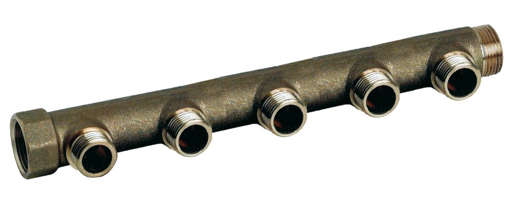 Collecteur sanitaire à 5 ports, adaptateur à compression en laiton Fixoconnect 26/34 - 1 x 15/21 - 1/2"