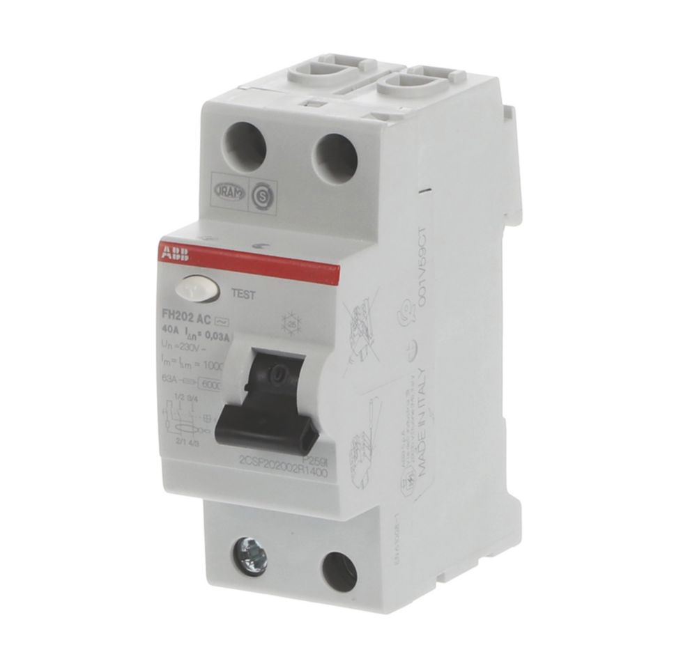Interrupteur différentiel 40A type A 30mA 1P+N auto ABB