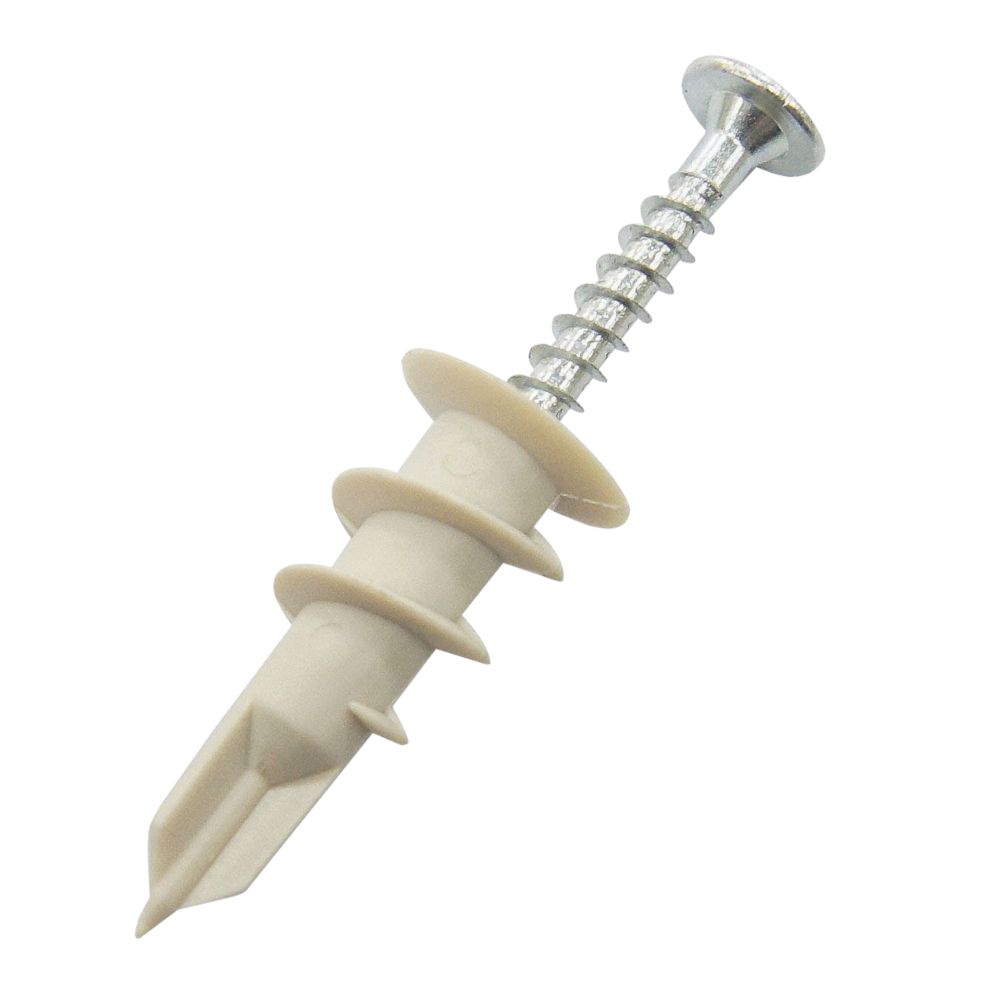 100 fixations en nylon autoperceuses pour plaques de plâtre Easyfix 32mm