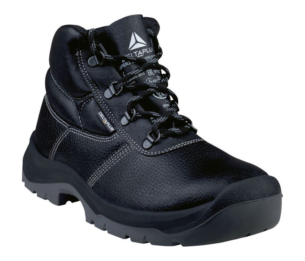 Chaussures de sécurité à coque en acier imperméables noires Delta Plus Jumper3 S3 SR pointure 46