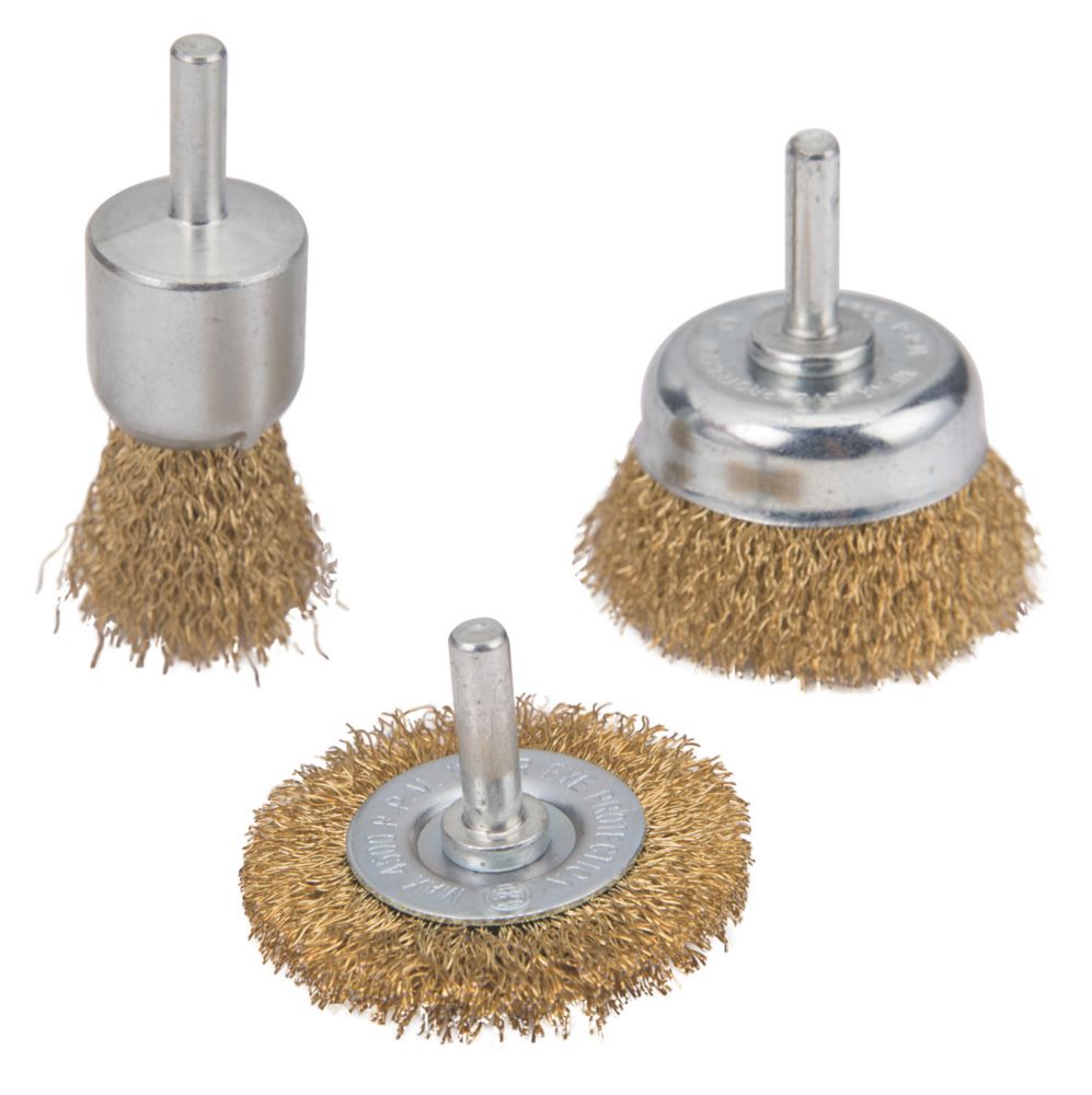 Jeu de 3 brosses pour meuleuse assorties 25 / 50mm