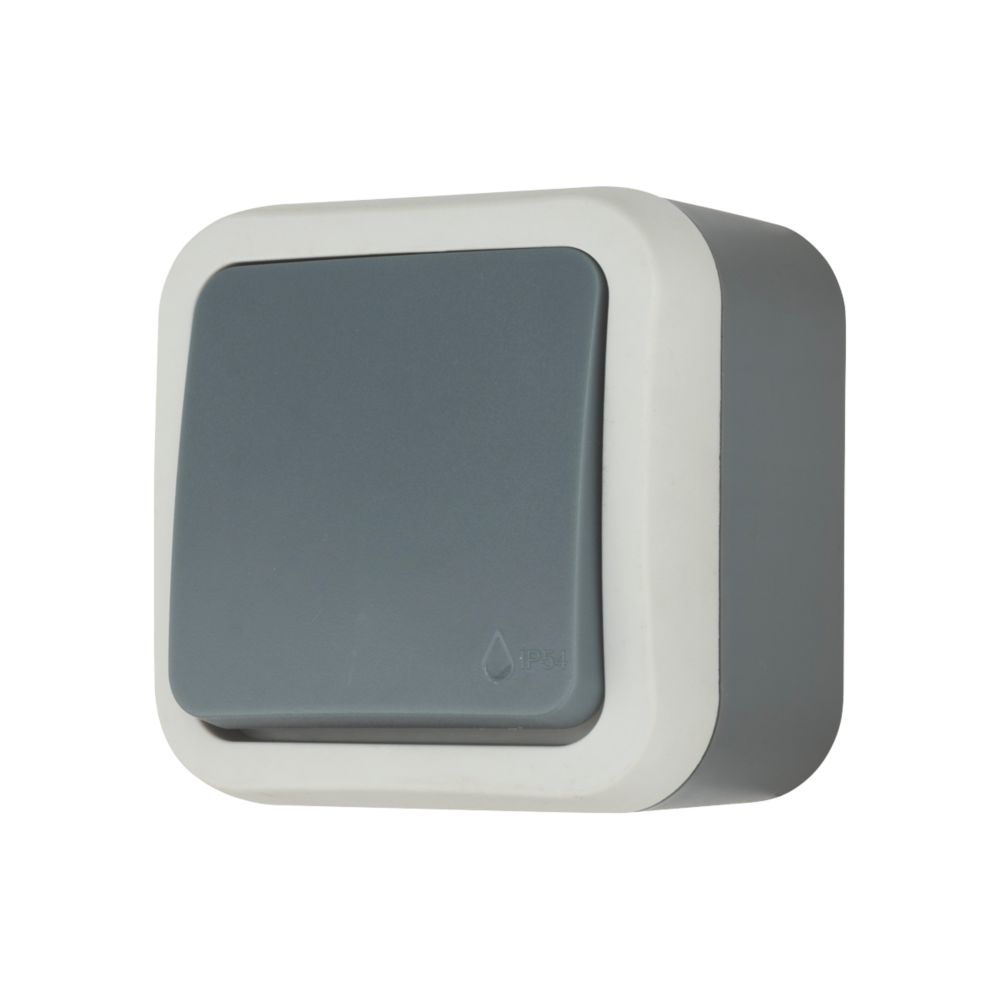 Poussoir complet étanche 1 poste gris LAP