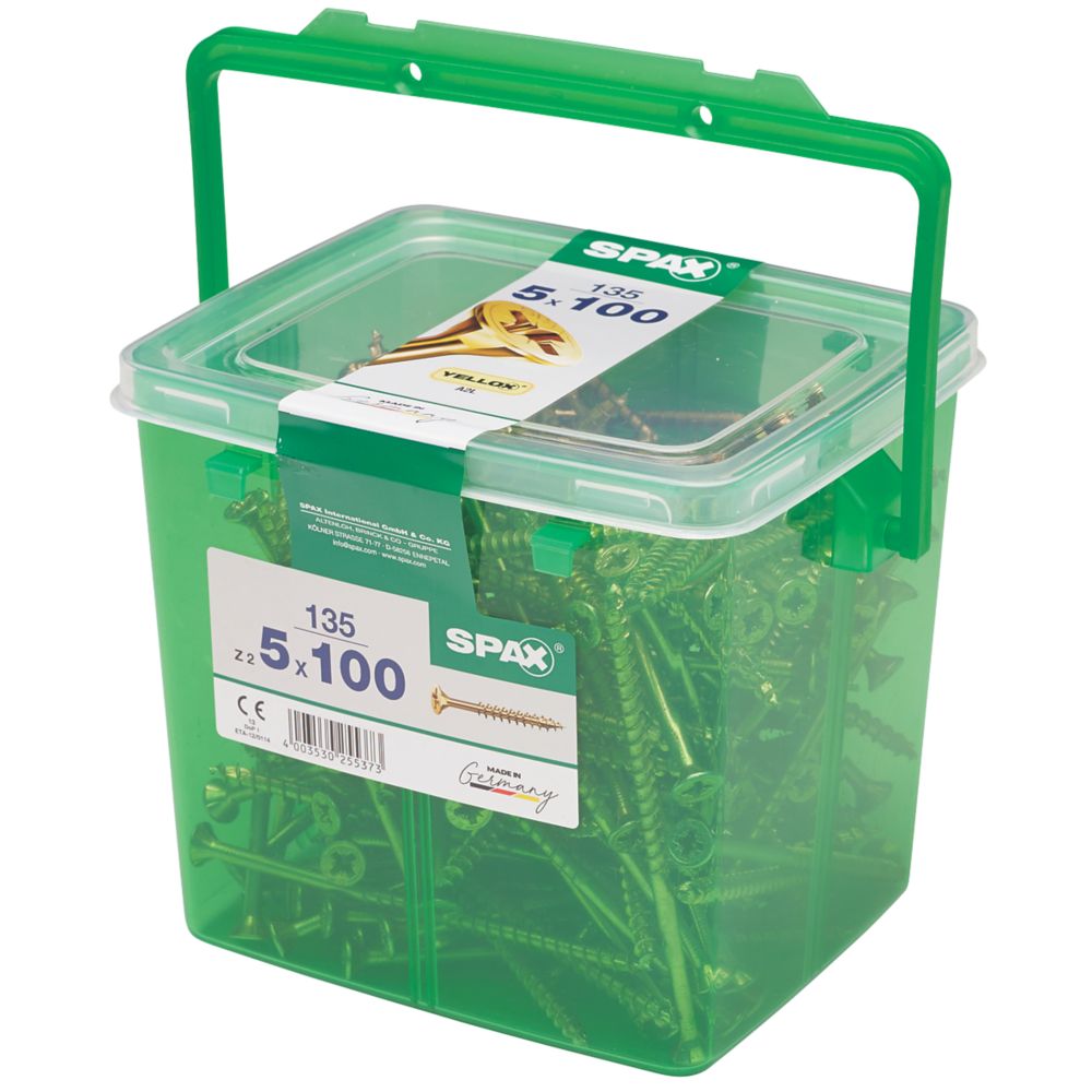 135 vis à bois à tête fraisée plate PZ Spax Yellox 5 x 100mm