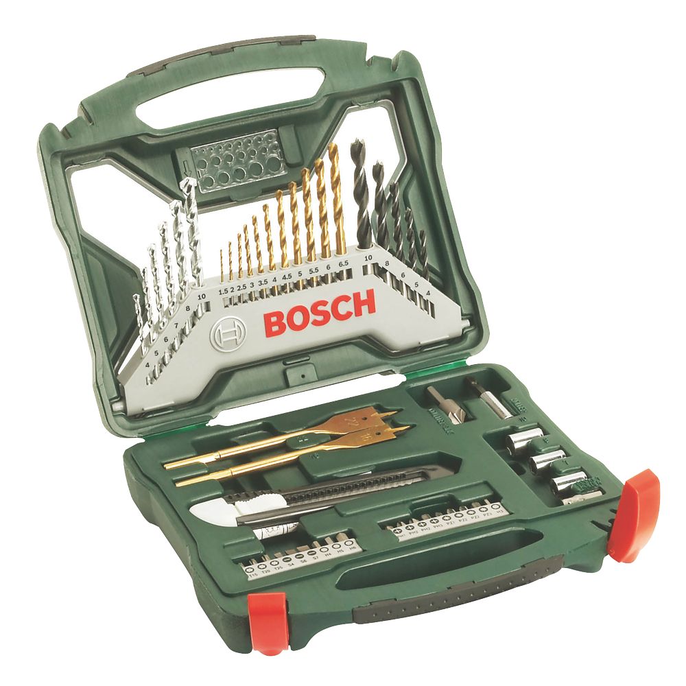 Coffret de 50 forets et embouts de visseuse assortis à queue droite et hexagonale Bosch
