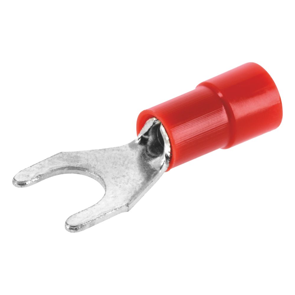 Cosses à fourche à sertir rouges isolées à œillet 8mm Klauke, lot de 100