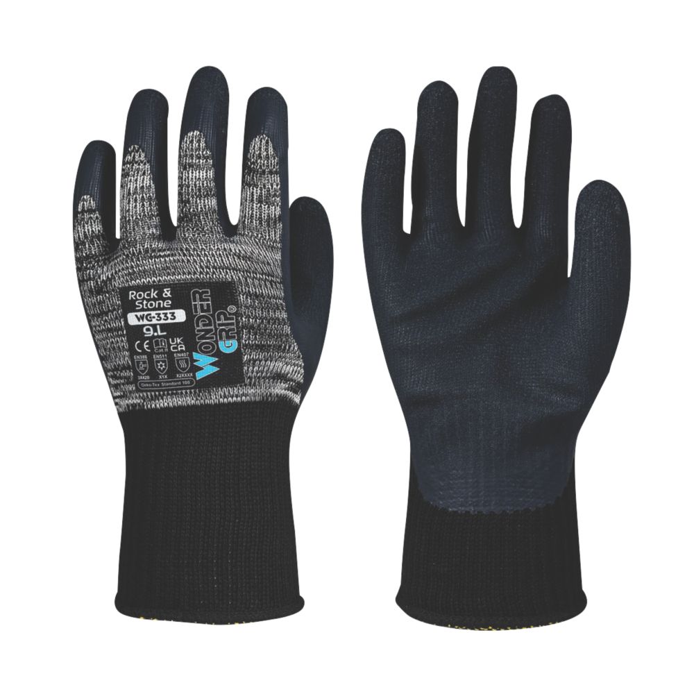 Gants de manutention Wonder Grip WG-333 Rock & Stone gris/noir taille L