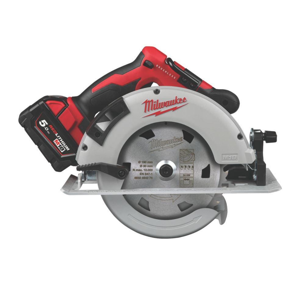 Scie circulaire sans fil brushless Milwaukee M18 BLCS66 190mm 220-240V Li-Ion RedLithium 2 x 5Ah 