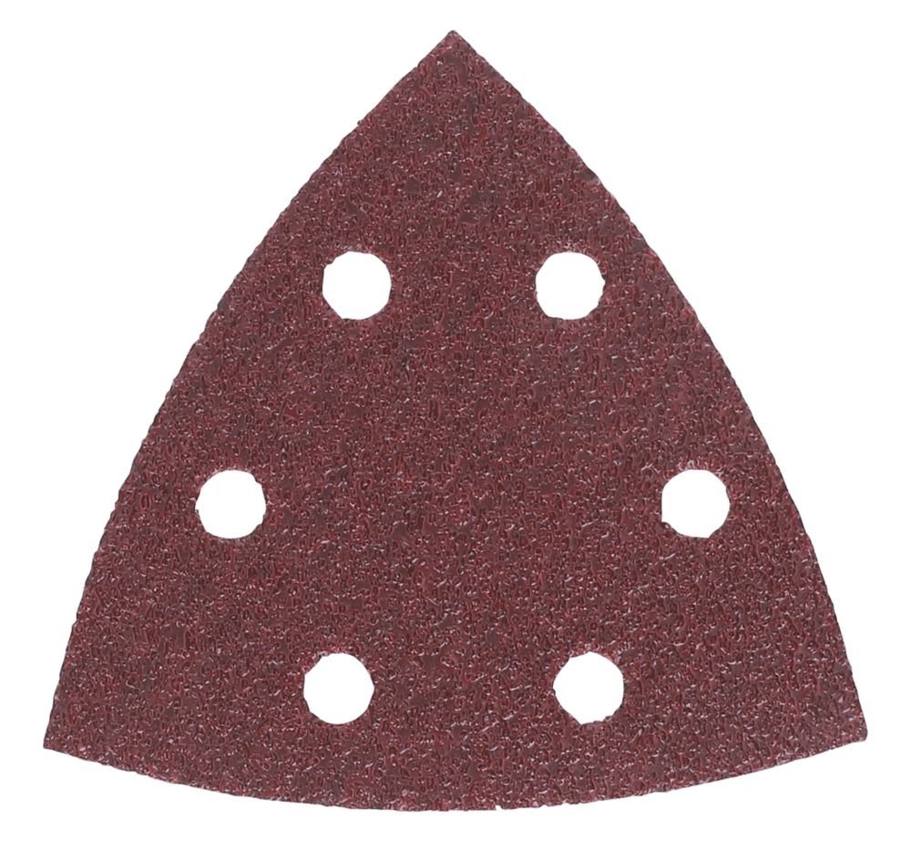 Lot de 5 papiers abrasifs ponceuse triangulaire perforés 93 x 93mm grain 80 Bosch