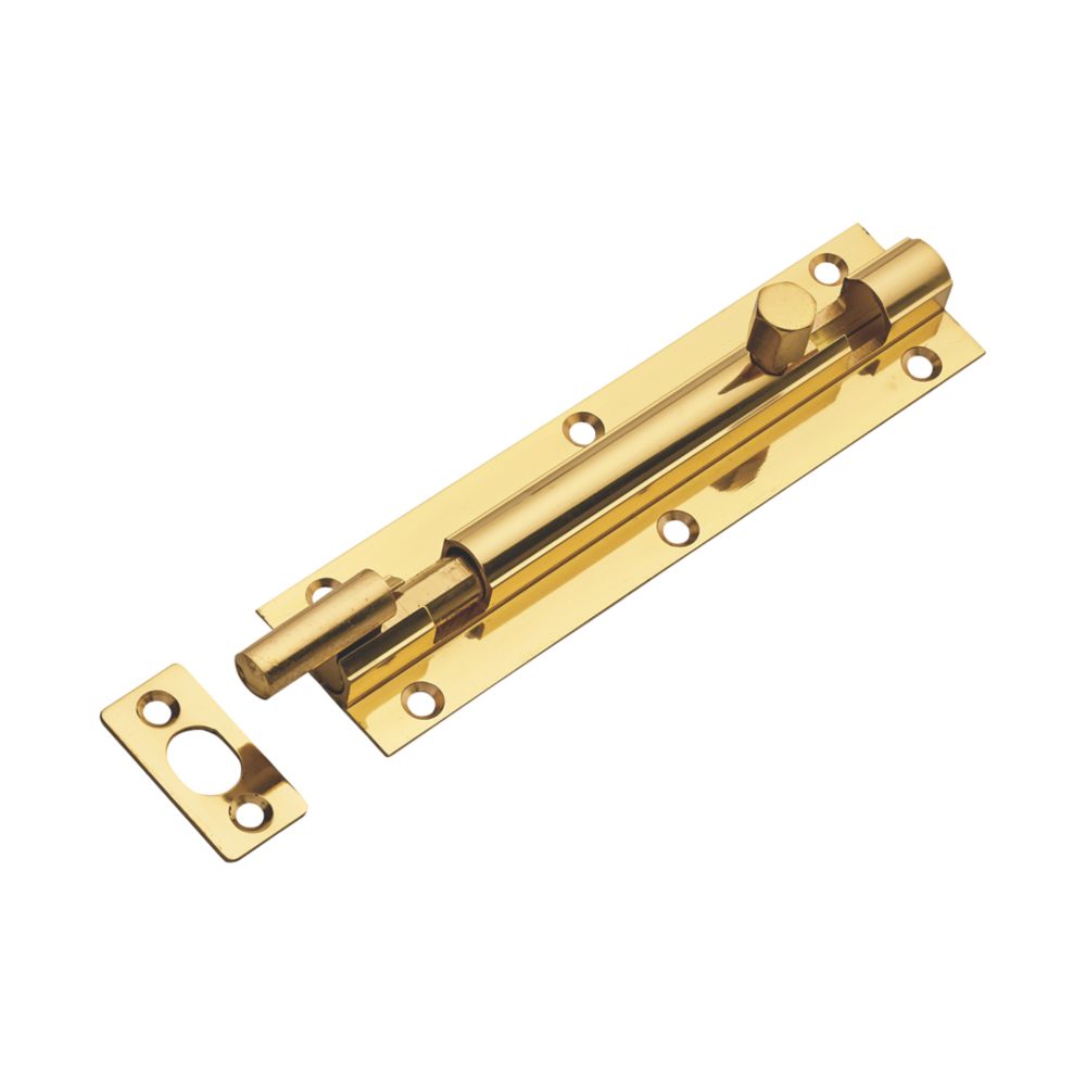  Targette cylindrique à col en laiton poli 152mm 