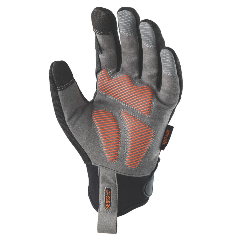 Gants de manutention tactiles Scruffs Trade Shock Impact noir et gris taille L